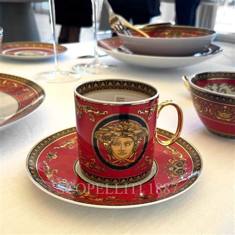 versace coffee cups set|Versace medusa drinking glasses.